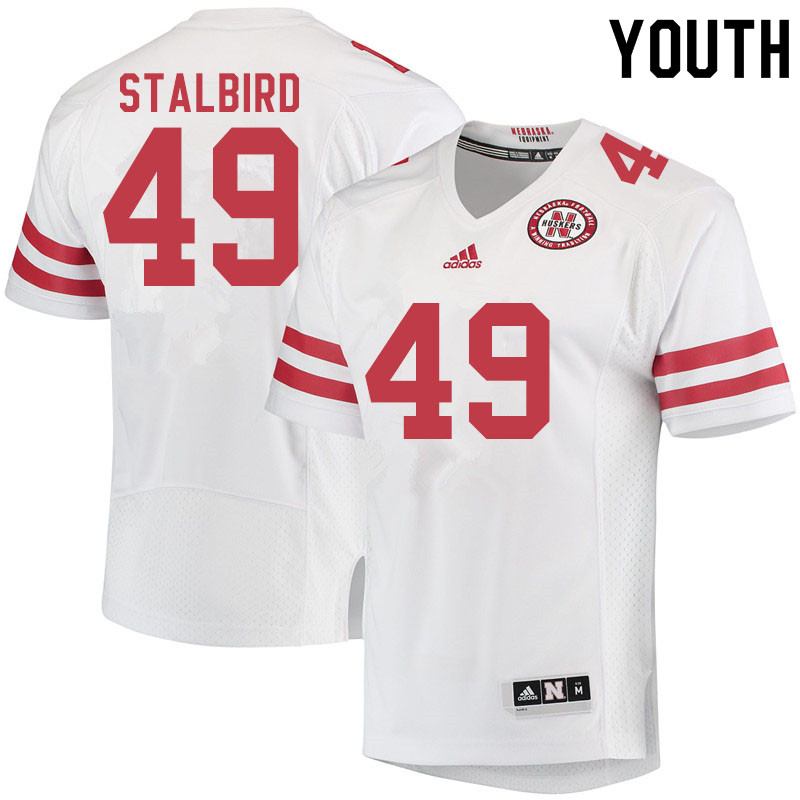 Youth #49 Isaiah Stalbird Nebraska Cornhuskers College Football Jerseys Sale-White